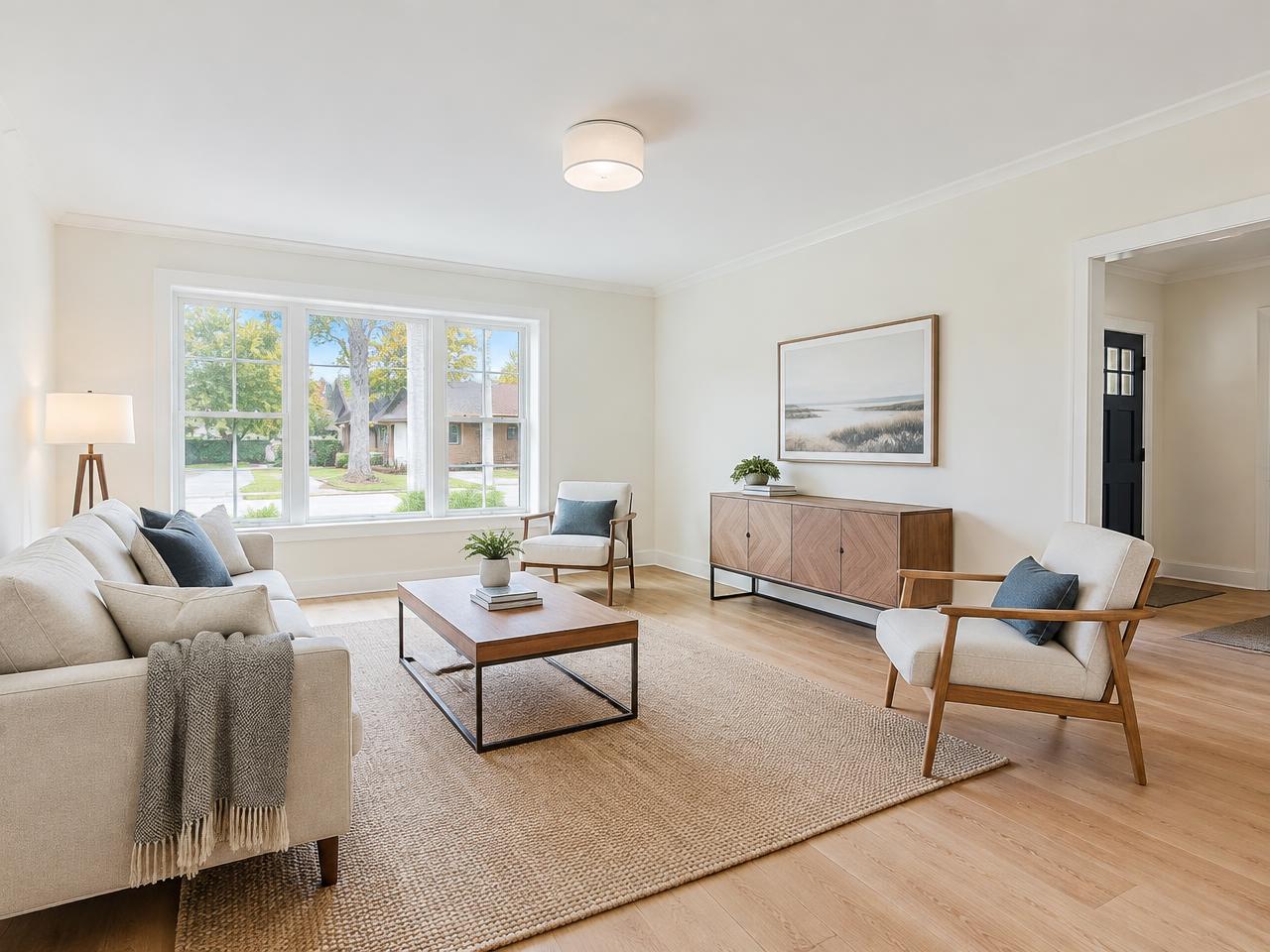 Freshly painted living room interior in Durham NC
